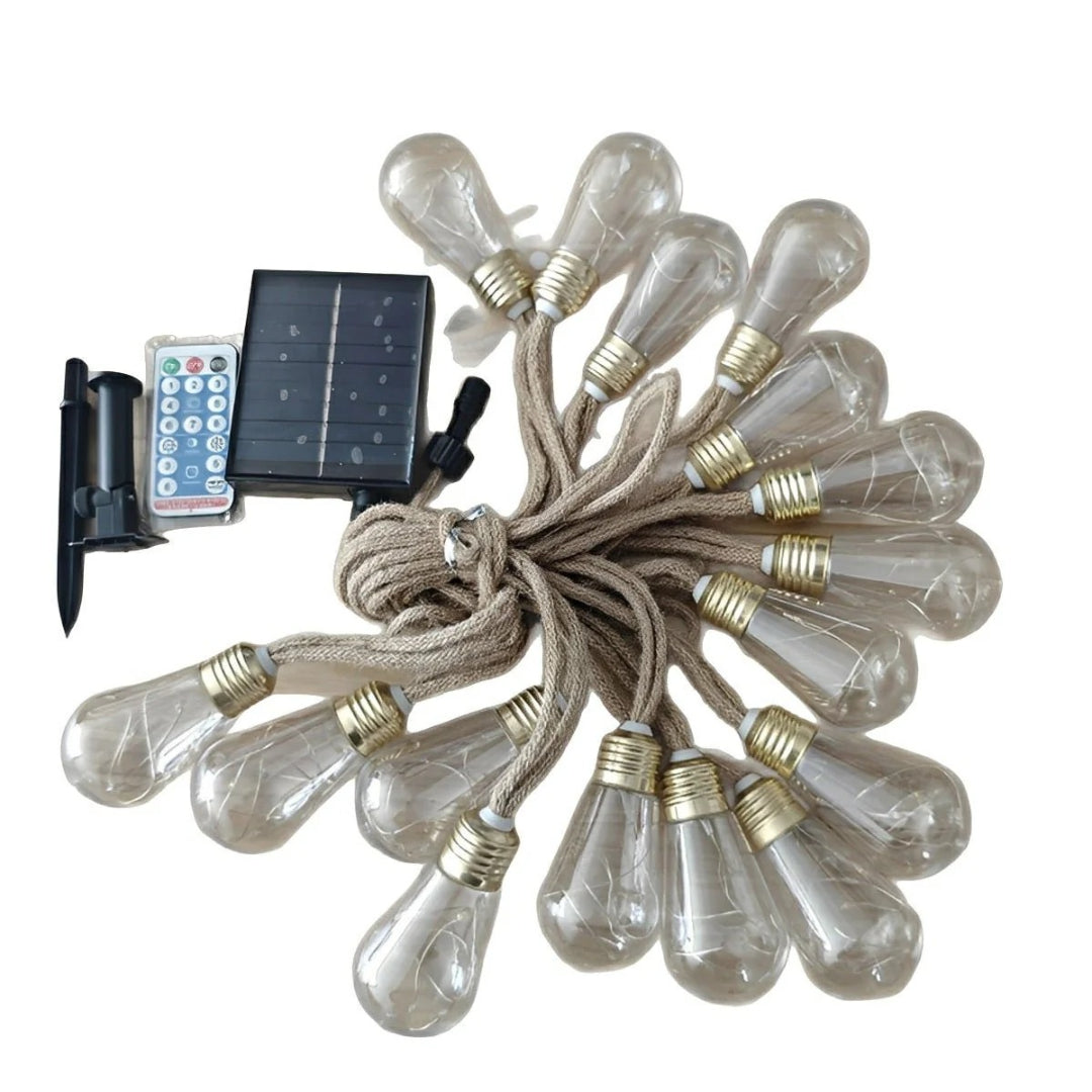 Hemp Rope Solar String Lights