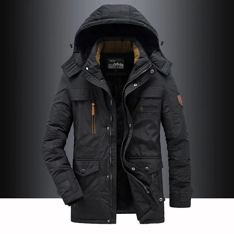 Padded Winter Parka with Fleece Lining, Windproof with Detachable Hood, view 3