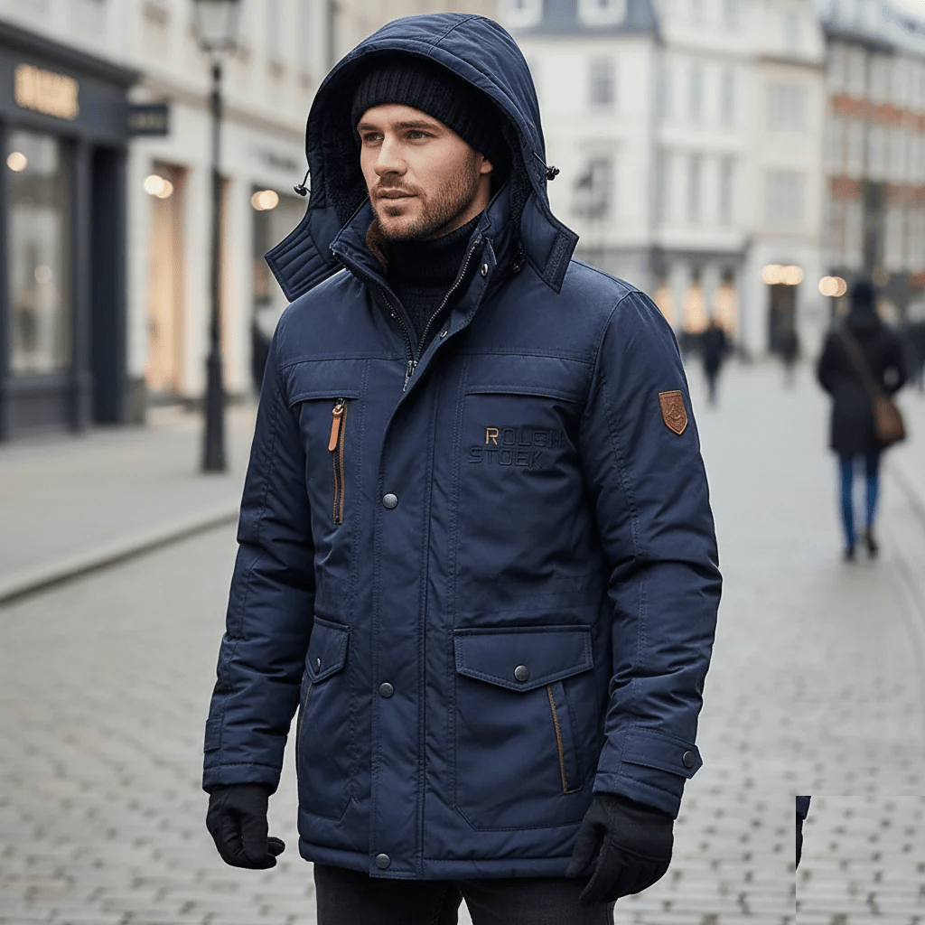Padded Winter Parka with Fleece Lining, Windproof with Detachable Hood, view 9