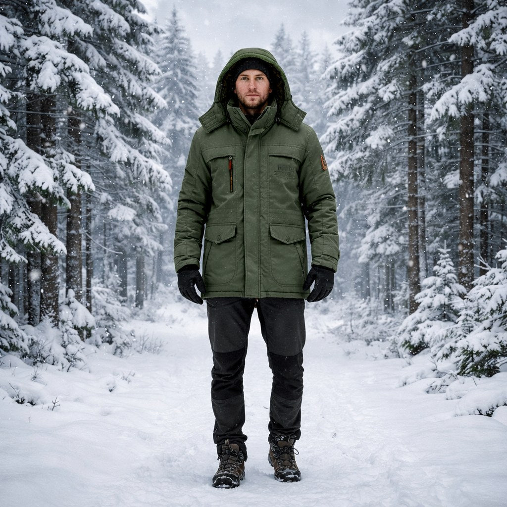 Padded Winter Parka with Fleece Lining, Windproof with Detachable Hood, view 10