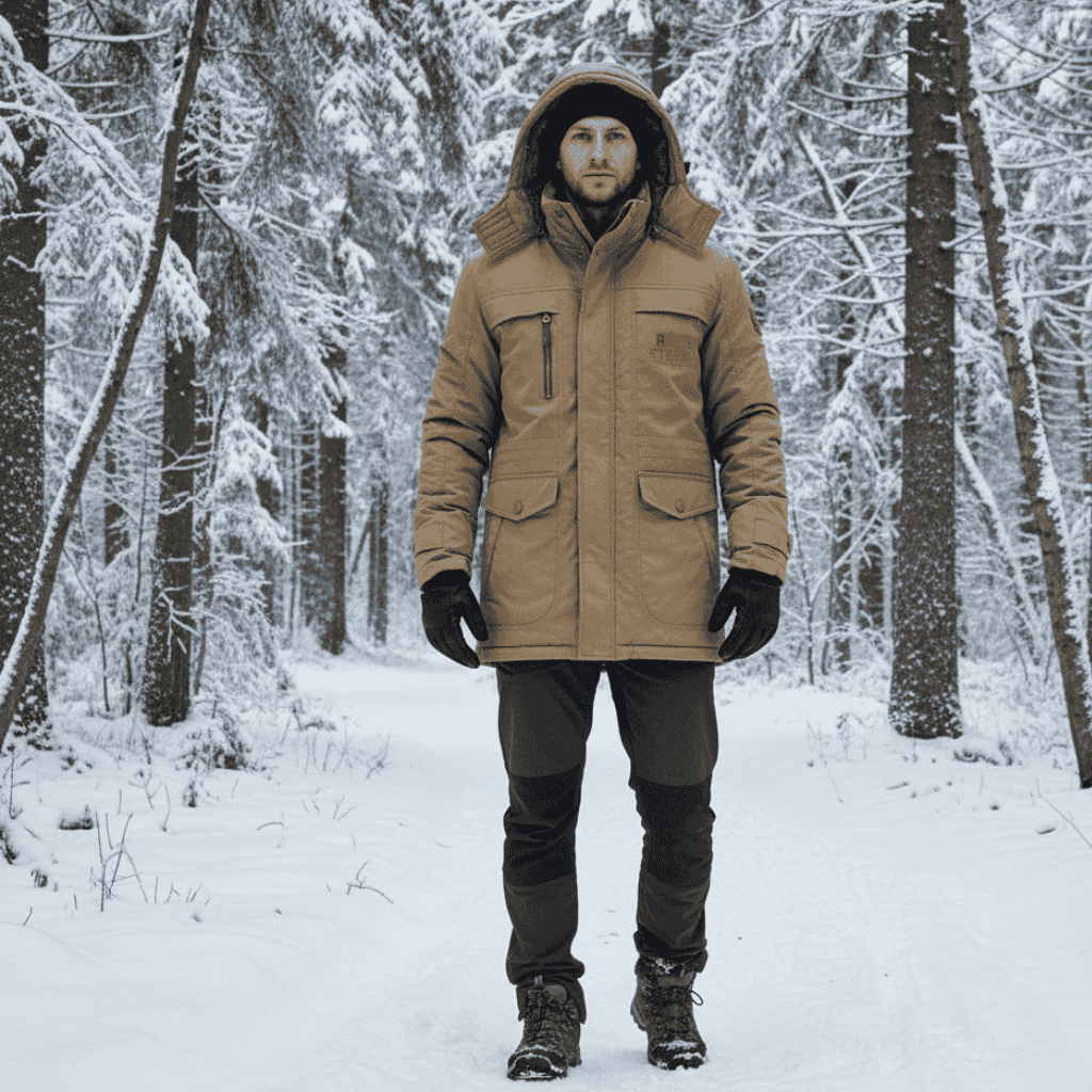 Padded Winter Parka with Fleece Lining, Windproof with Detachable Hood, view 12