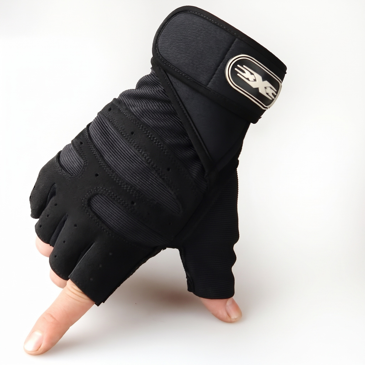 Padded Workout Gloves with Wrist Support for Weightlifting and Cycling, view 6