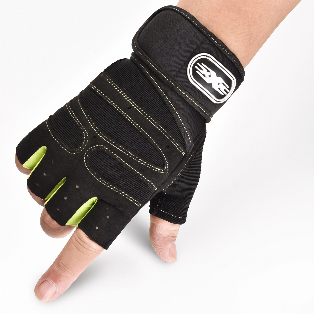 Padded Workout Gloves with Wrist Support for Weightlifting and Cycling, view 9