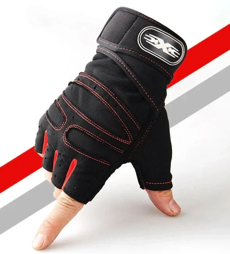 Padded Workout Gloves with Wrist Support for Weightlifting and Cycling, view 12