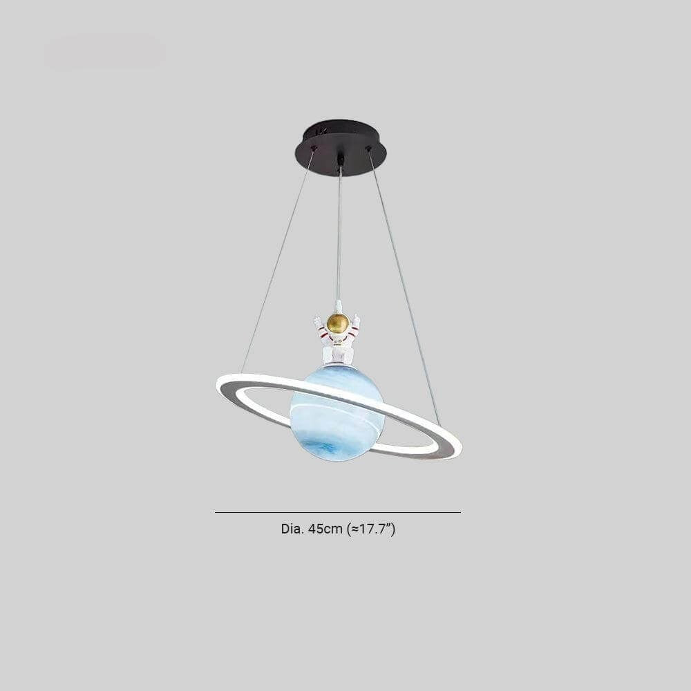 Planet Pendant Light with Glowing Ring, 15.7 Inch, Optional Astronaut, view 6