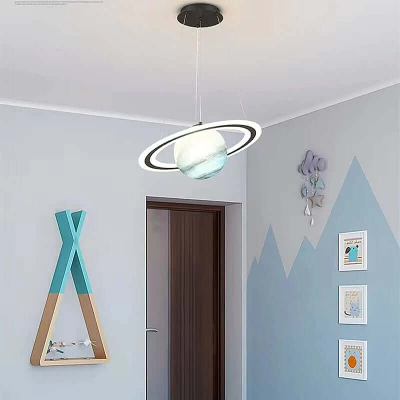 Planet Pendant Light with Glowing Ring, 15.7 Inch, Optional Astronaut, view 9