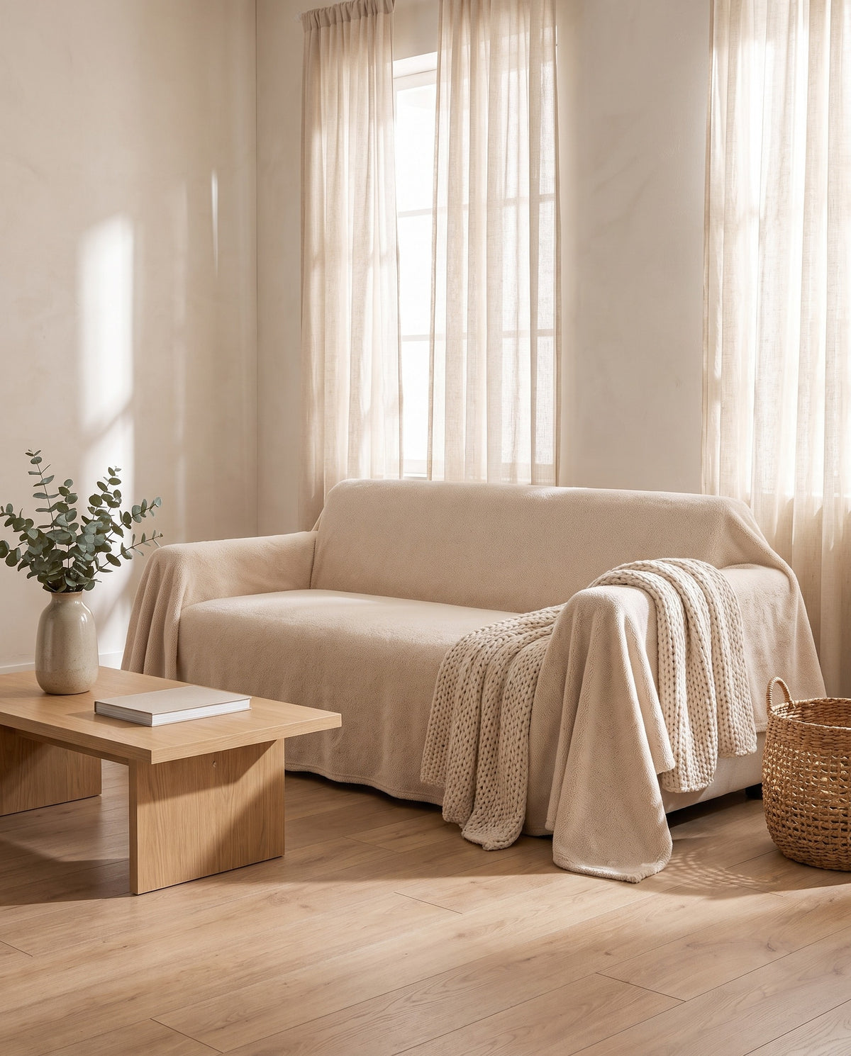 PlushFlex Full-Encasing Stretch Sofa Slipcover | Spill Resistant
