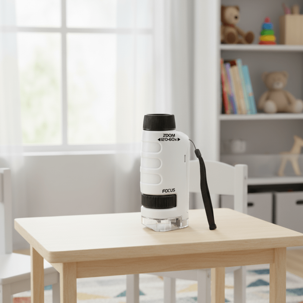 Pocket Microscope with 60x to 120x Magnification in Shatterproof ABS, view 1