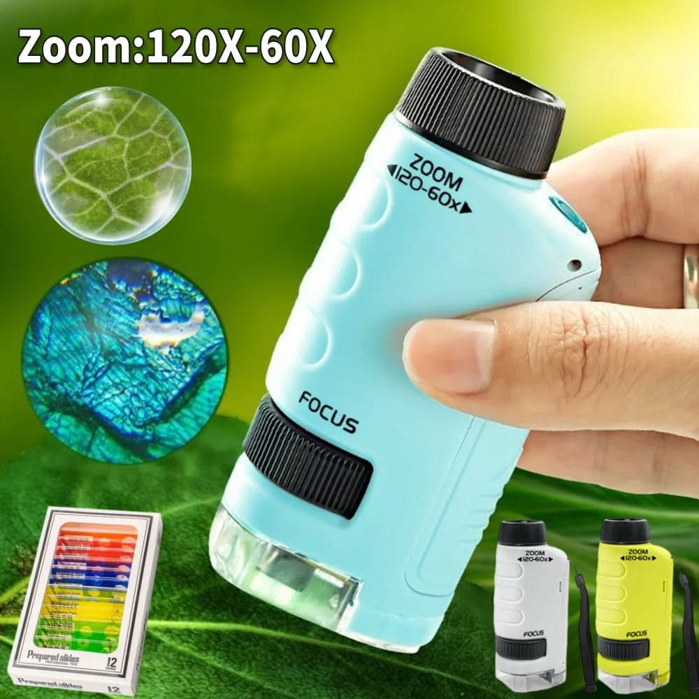 Pocket Microscope with 60x to 120x Magnification in Shatterproof ABS, view 2