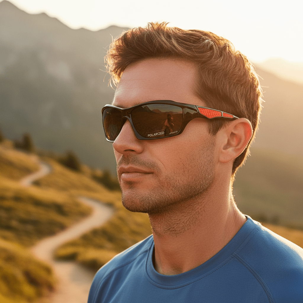 Polarized Wraparound Sports Sunglasses with UV400 Protection and Lightweight Frame, view 1