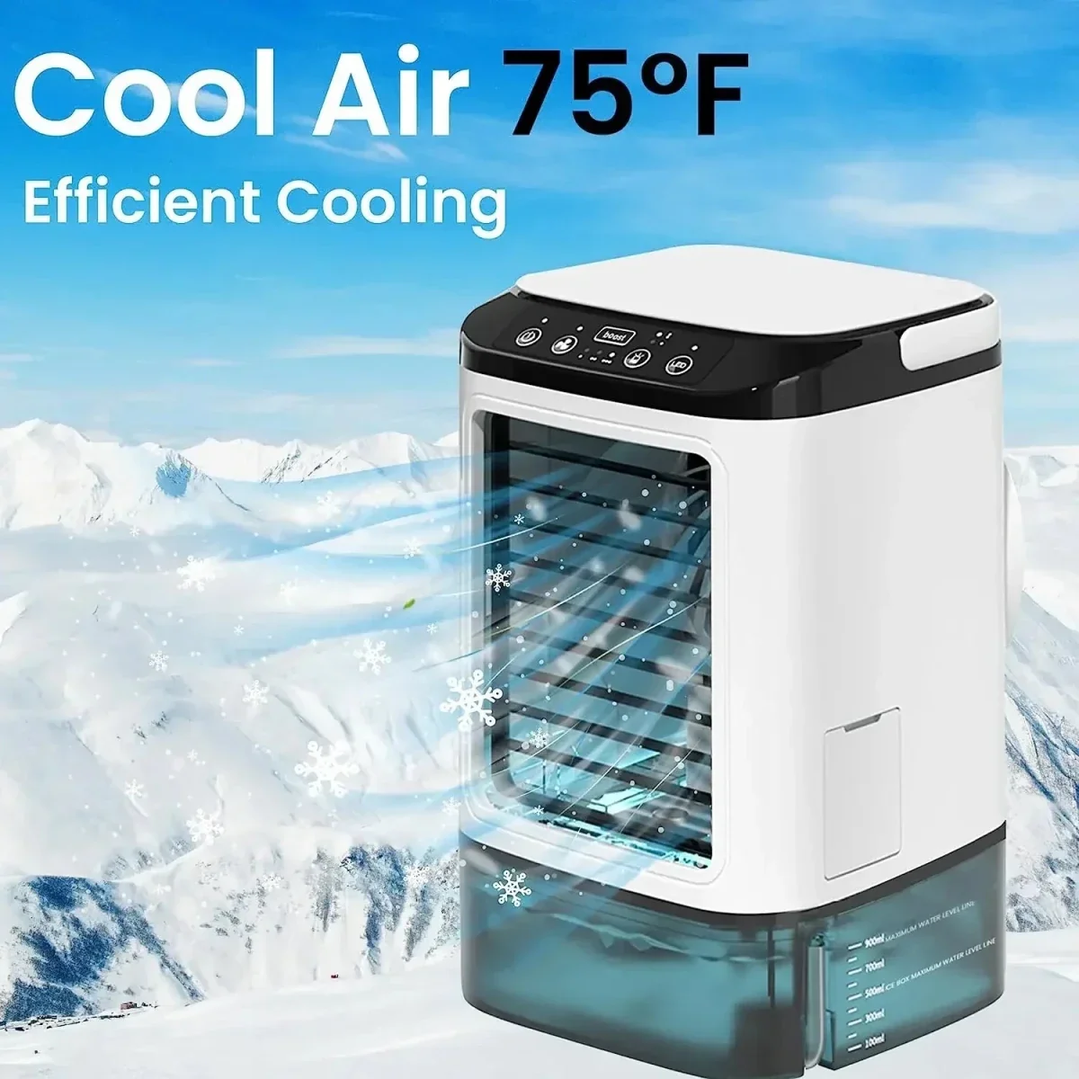Portable Fan with Humidifier, Ice Pack and LED Night Light, view 7