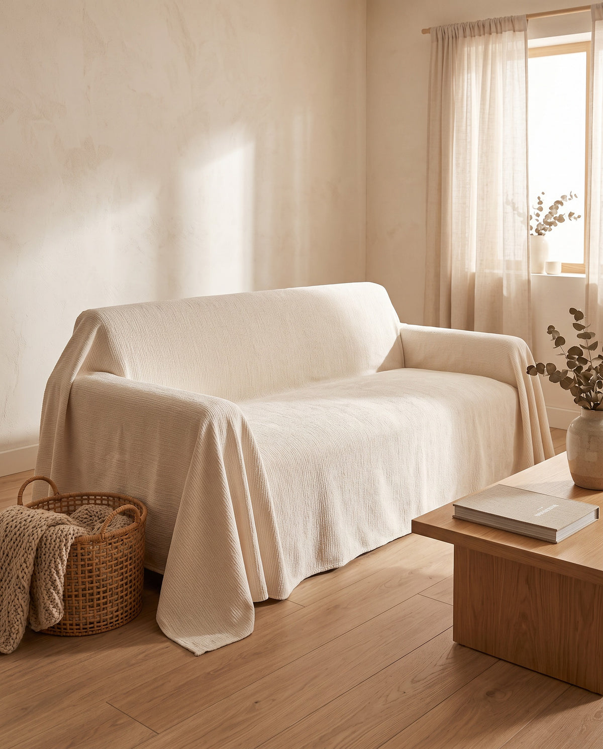 Pure Embrace Sofa Cover | Spill Resistant, 71-165in