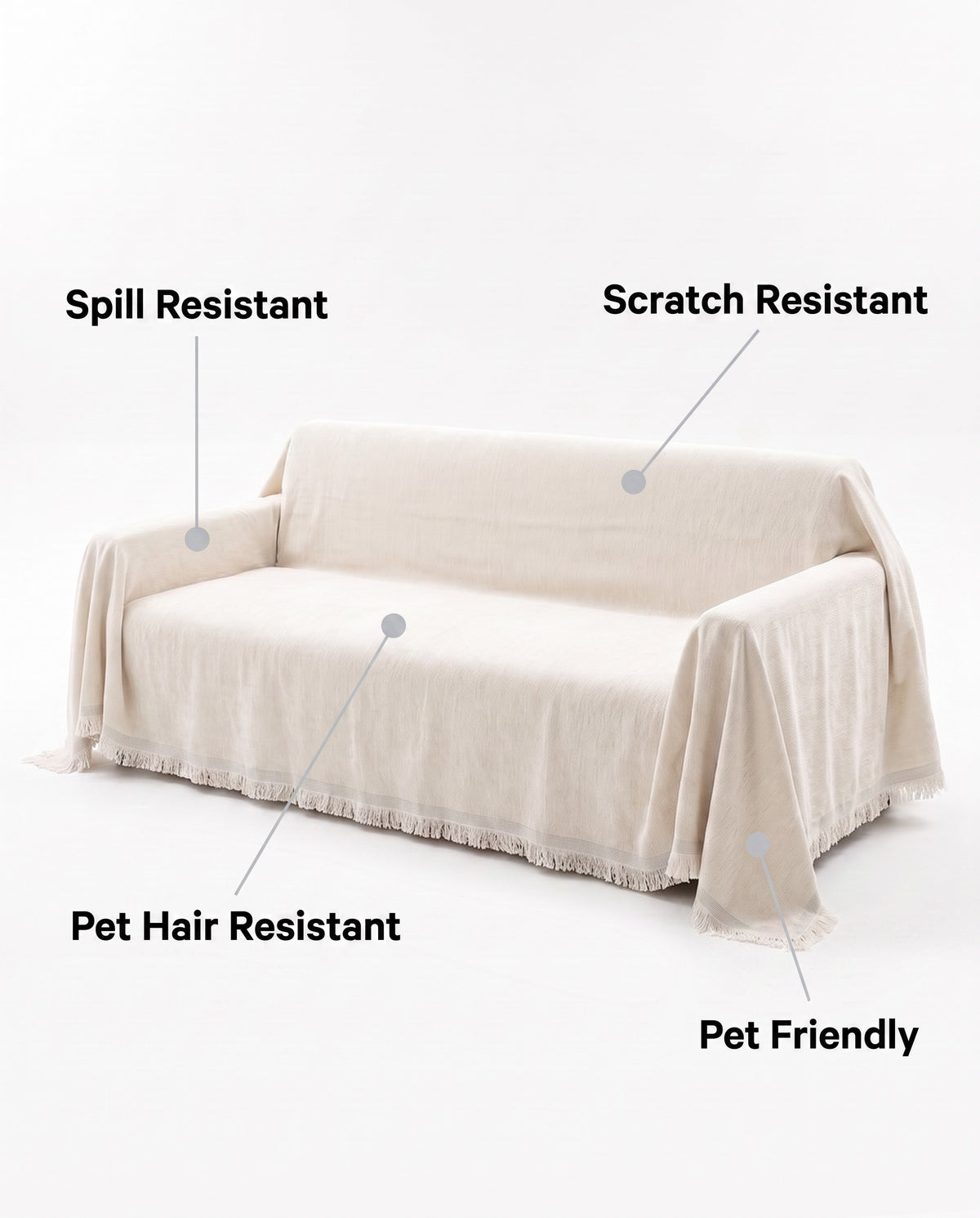 Pure Embrace Sofa Cover | Spill Resistant, 71-165in