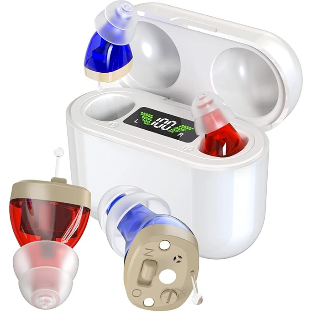Rechargeable In Ear Hearing Amplifier Pair with Charging Case, view 3
