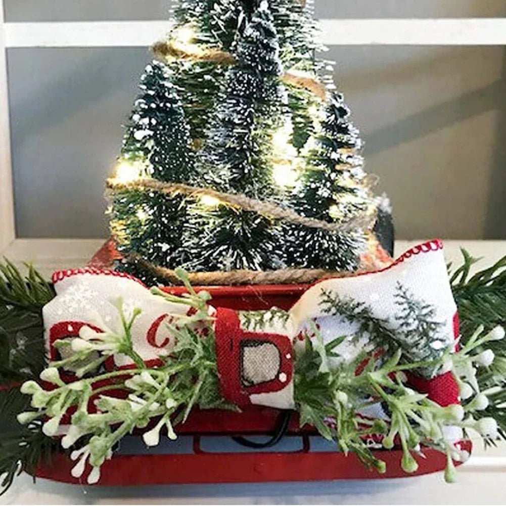 Red Pickup Truck Christmas Ornament with Mini Tree, 4.7 x 5.9 x 3.5 in, view 8
