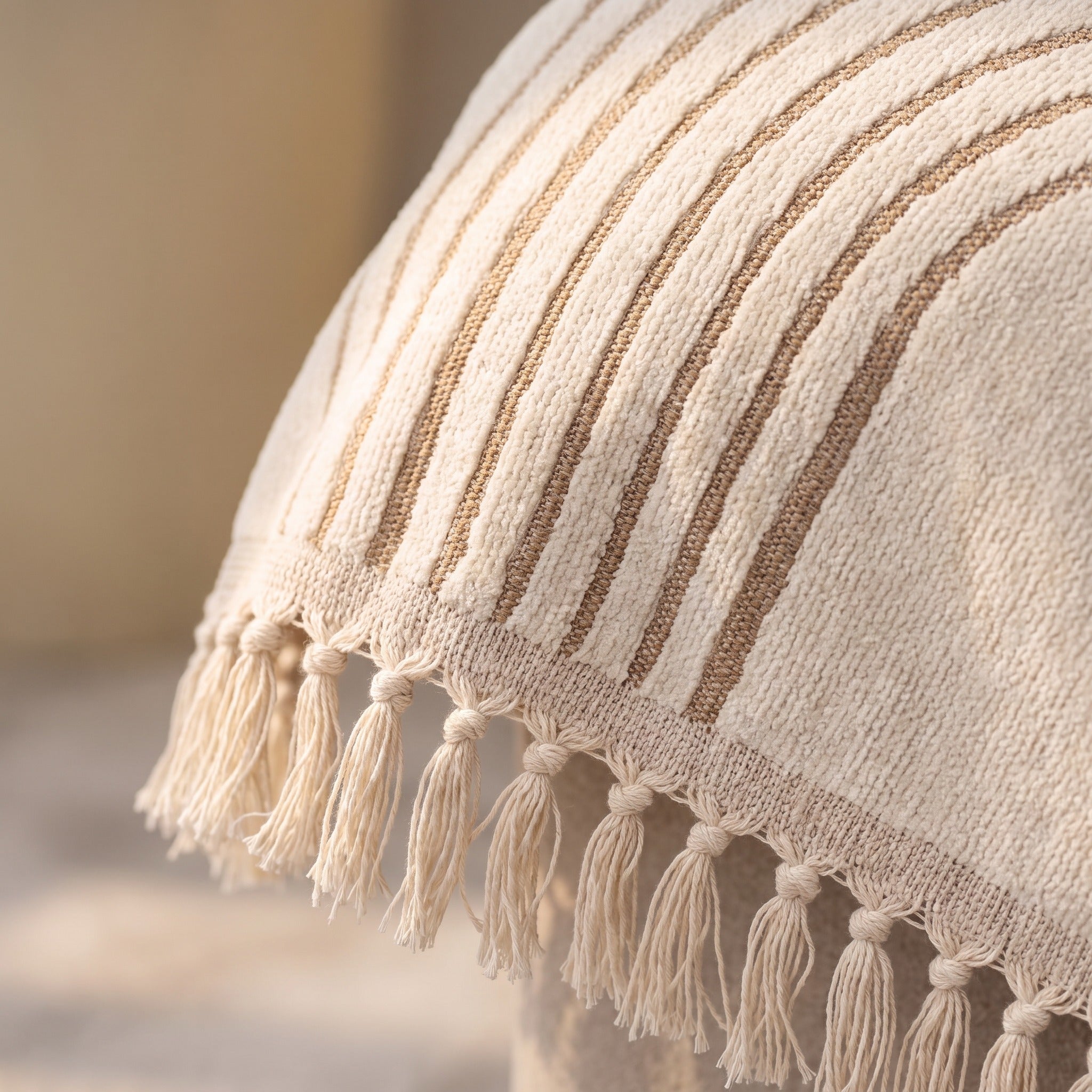 Reversible Arch Print Sofa Cover | Fringed Chenille Throw, 90-165in