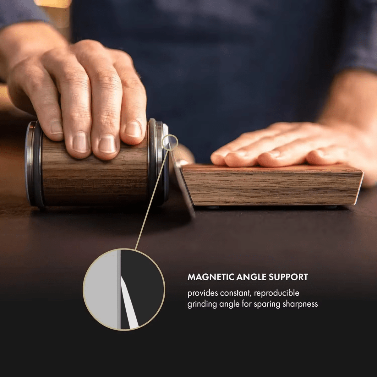 Rolling Knife Sharpener with Diamond Disc and Magnetic Angle Holder, view 3