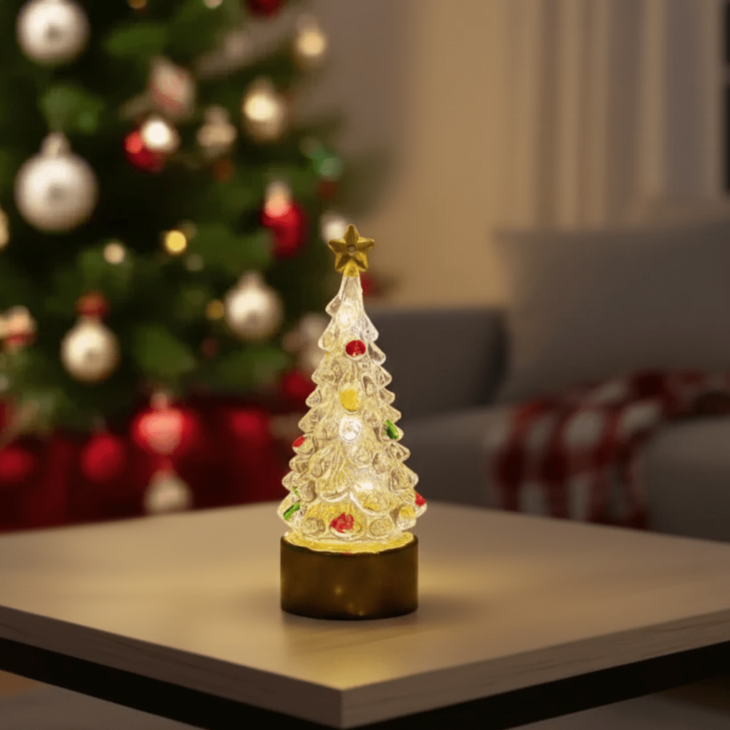 Small Christmas Tree Lamp, 4.3 Inch Tall, Batteries Included, view 1
