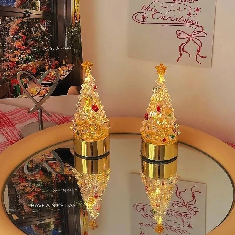 Small Christmas Tree Lamp, 4.3 Inch Tall, Batteries Included, view 2