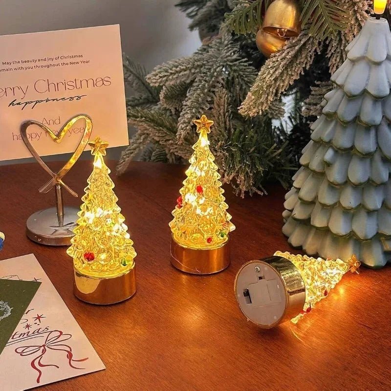 Small Christmas Tree Lamp, 4.3 Inch Tall, Batteries Included, view 5