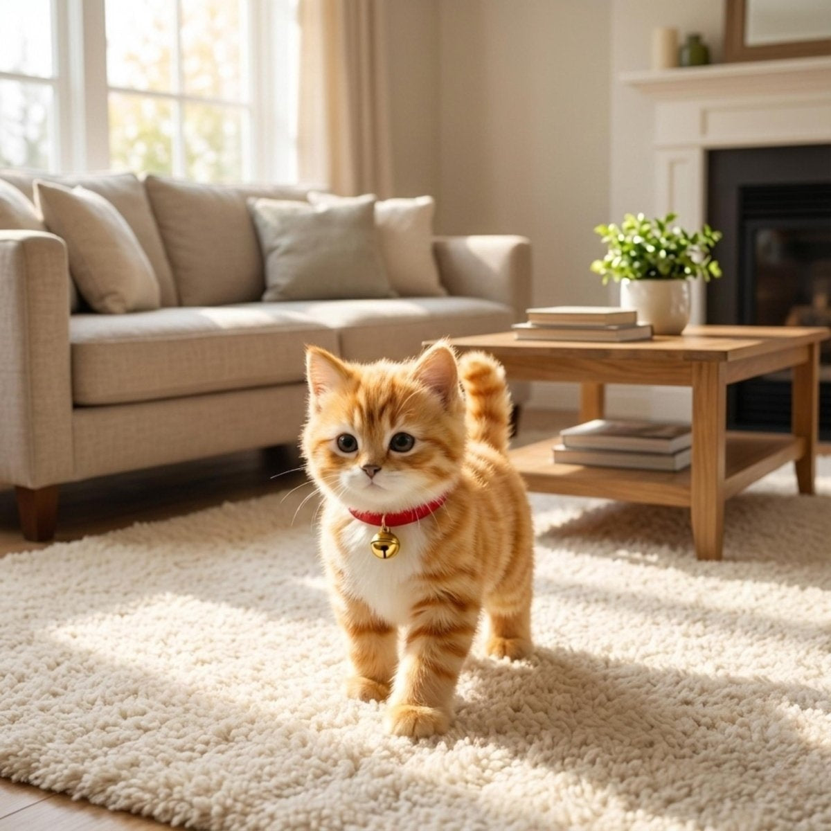 Small Plush Kitten Toy That Walks, Sits and Meows, 2.8 Inch, view 3
