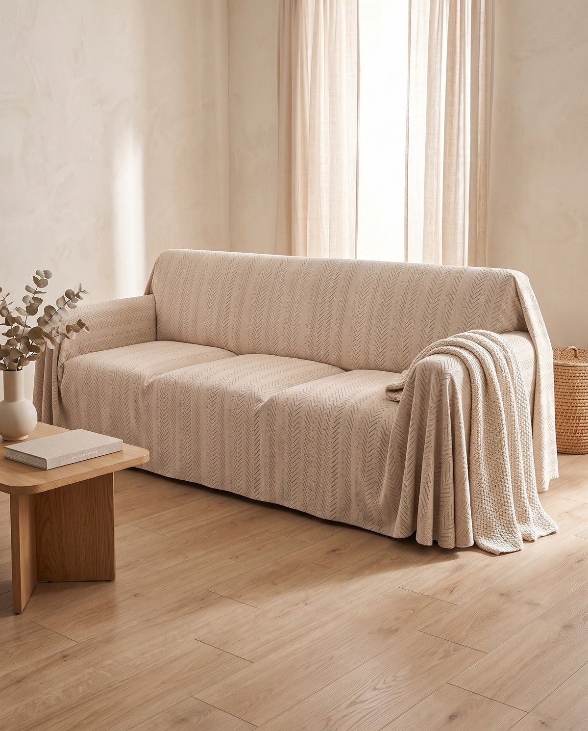 SnuggleTextile Anti-Scratch Washable Sofa Cover | Pet Friendly, 71-165in