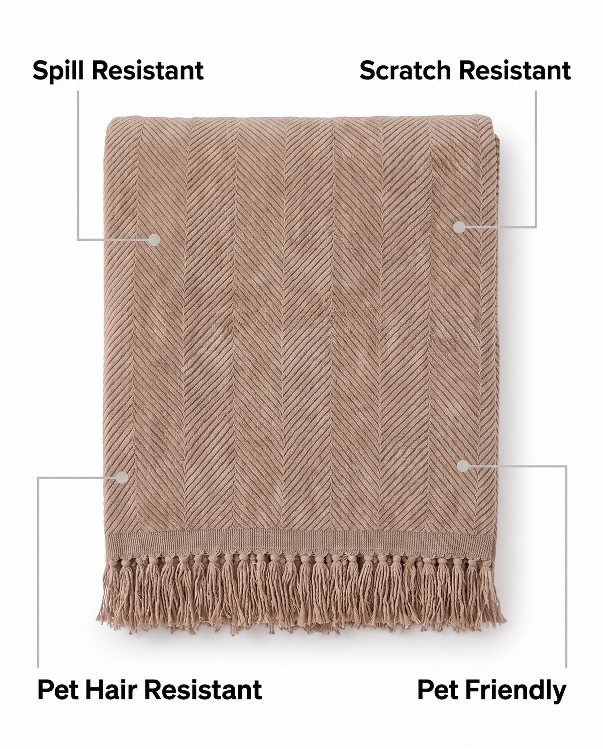 Soft Breathable Herringbone Pet-Friendly Multi-Purpose Minimalis | Spill Resistant, 71-165in