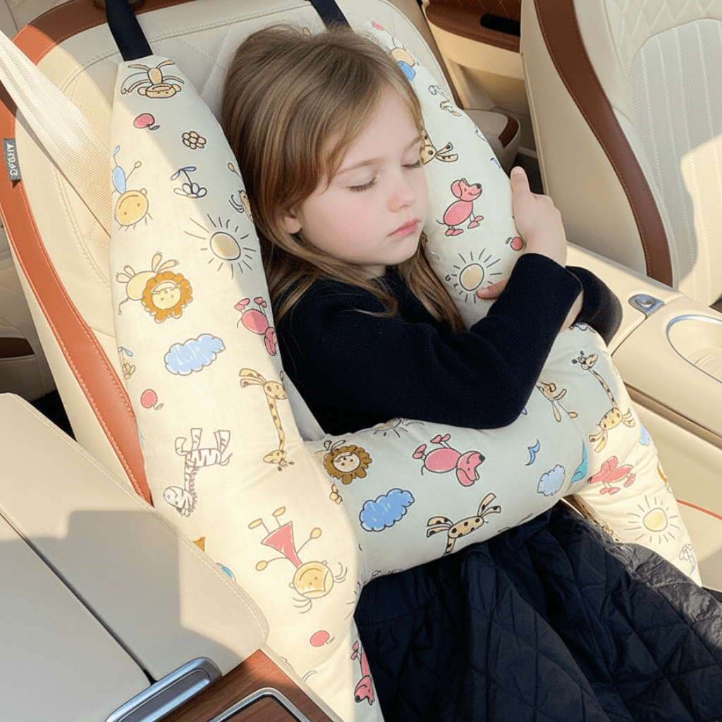 Soft Kids Neck Pillow for Car Travel in Five Animal Designs, 19.7 x 26.4 in, view 1