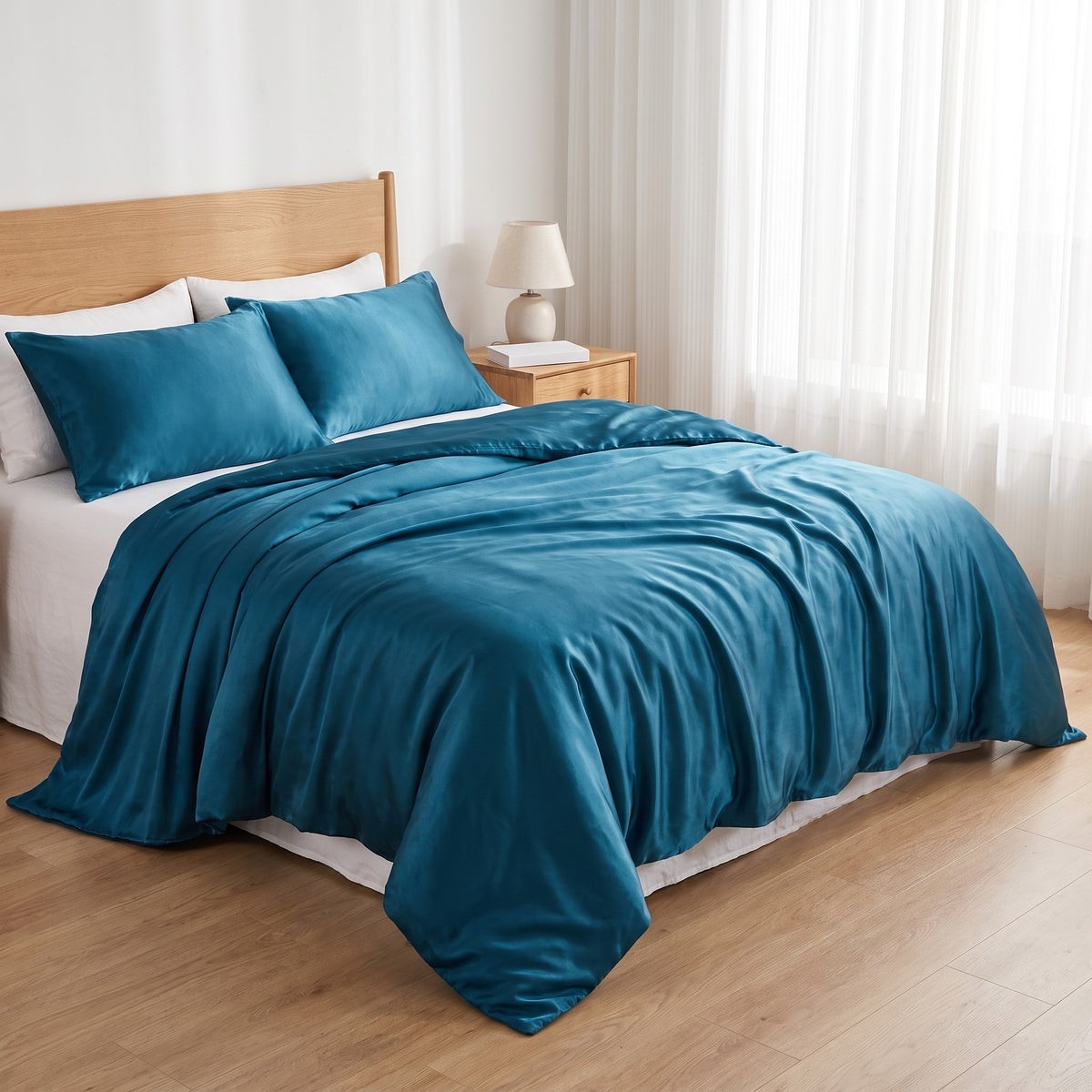 Rayon Duvet Cover Set | Silky Breathable bedsheet, 59-87in