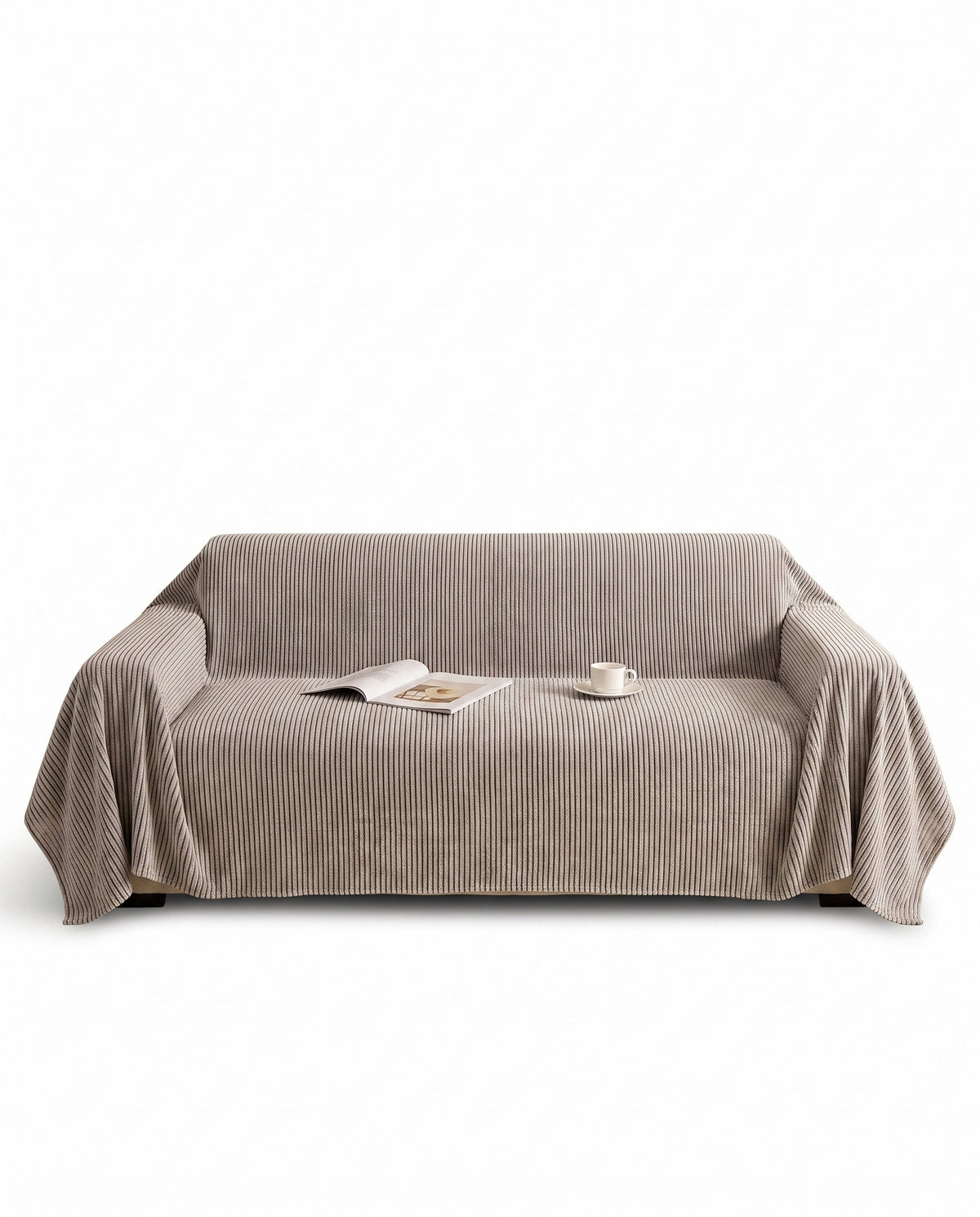SoftWave Ribbed Chenille Nonslip Sofa Cover | Spill Resistant, 1-126in