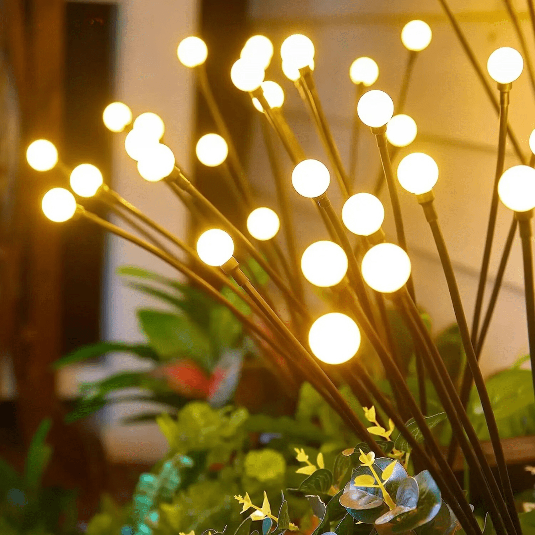 Solar Garden Lights Set of 6 with Firefly Effect, Warm White or Color, view 2