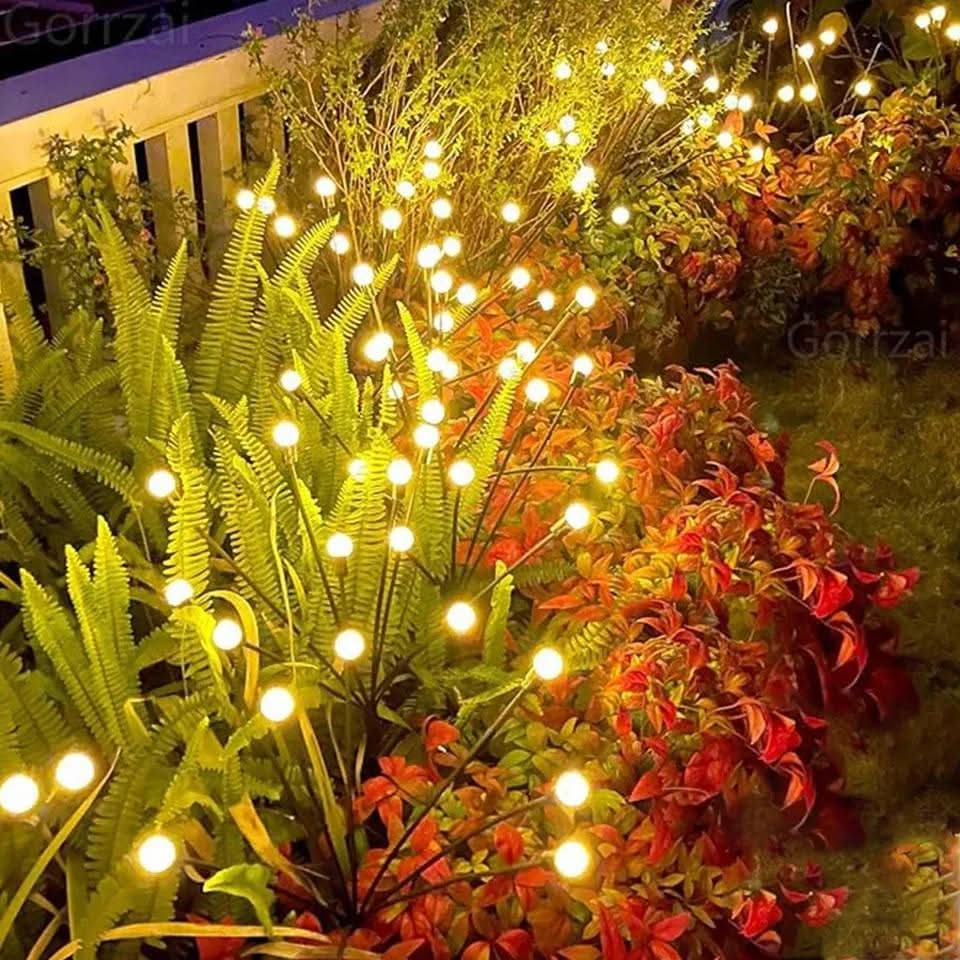 Solar Garden Lights Set of 6 with Firefly Effect, Warm White or Color, view 3