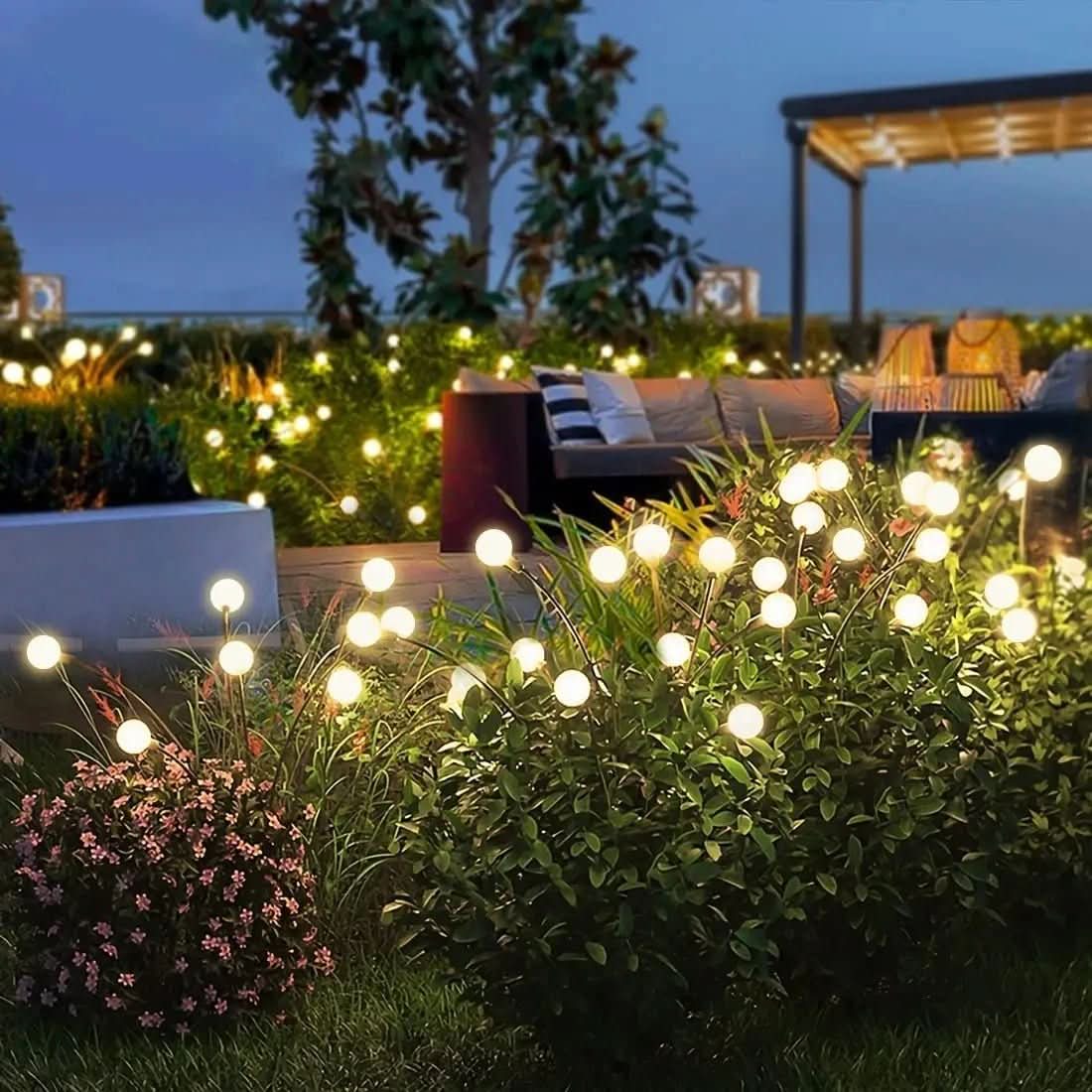 Solar Garden Lights Set of 6 with Firefly Effect, Warm White or Color, view 6