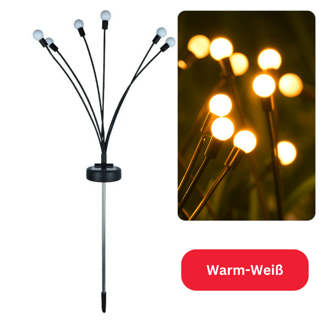 Solar Garden Lights Set of 6 with Firefly Effect, Warm White or Color, view 7