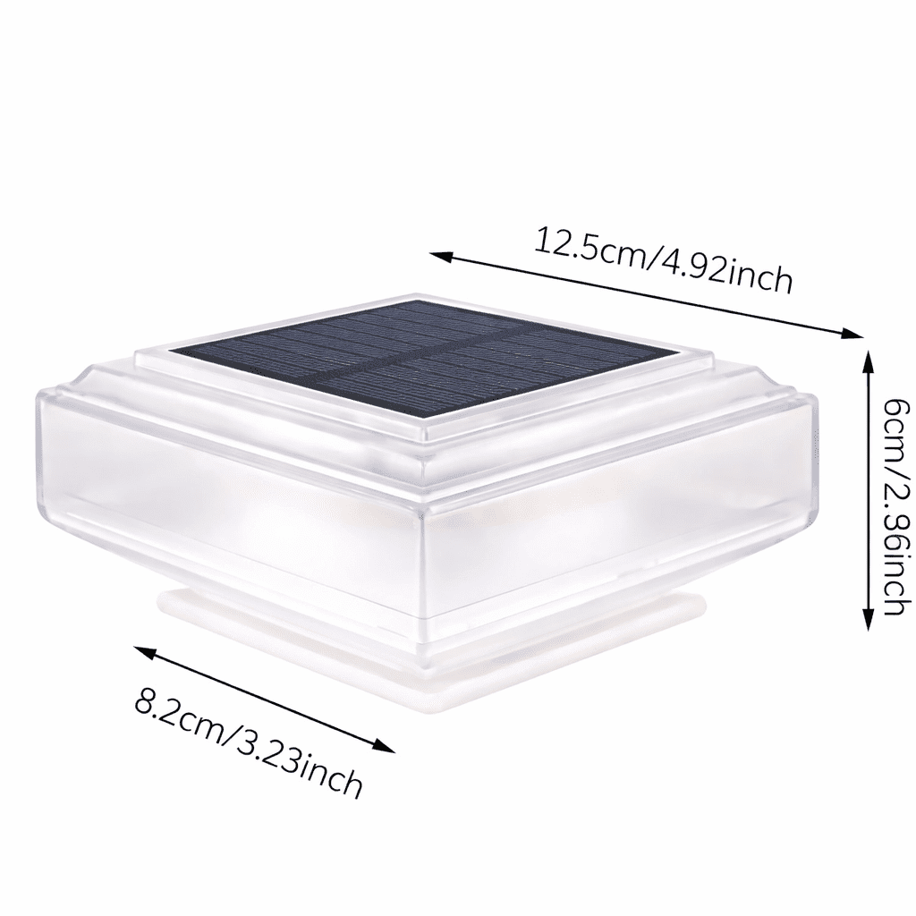 Solar Post Cap Light with 30 Warm White LEDs for Fence Posts and Railings, view 5