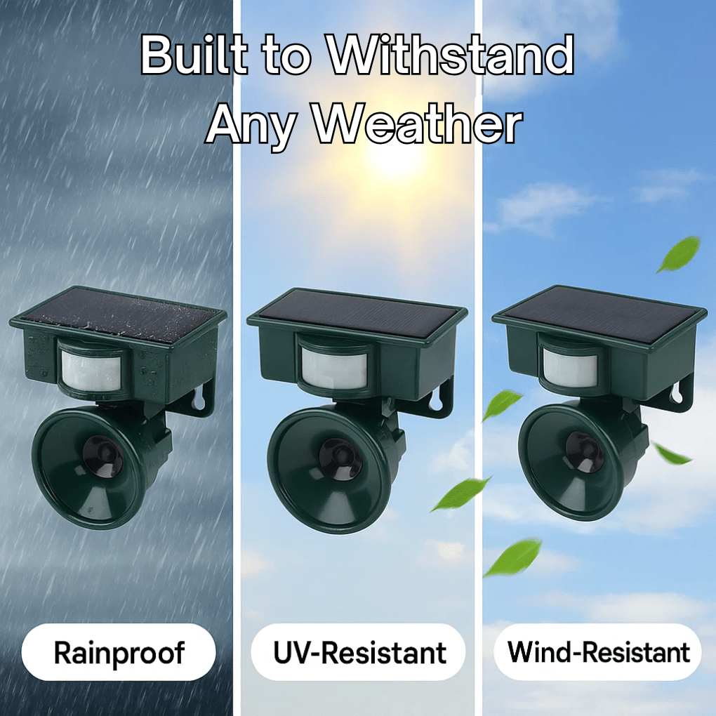Solar Powered Bird Repeller with Motion Sensor and Sound Deterrent for the Garden, view 7