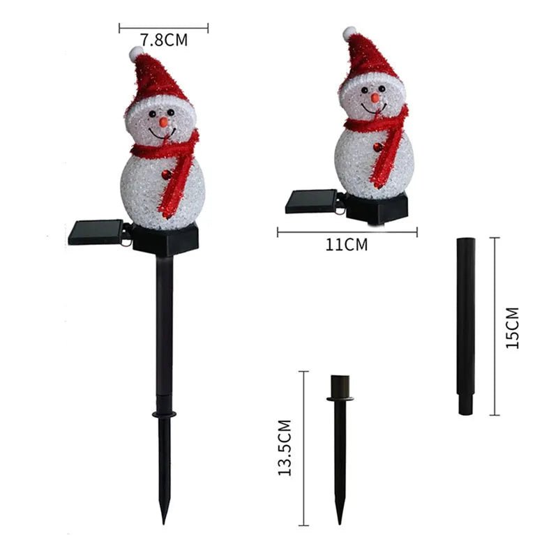 Solar Powered Snowman Light with Warm White Glow for Outdoor Use, view 8