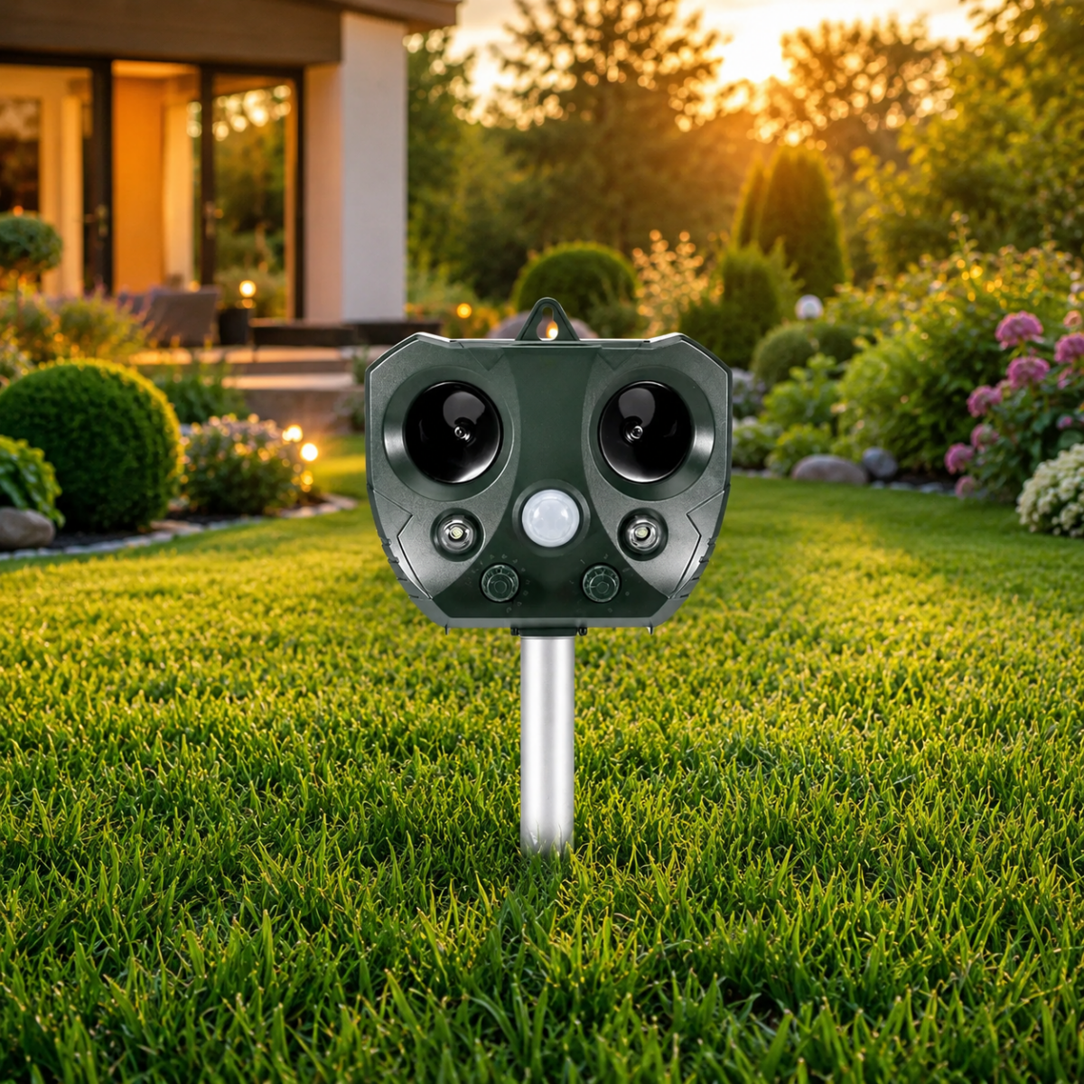 Solar Ultrasonic Animal Repeller with PIR Motion Sensor and IPX4, view 4
