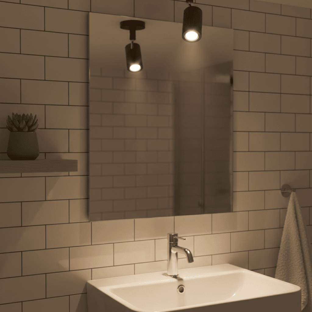Close-up of the walnut wood base and an adjustable light head