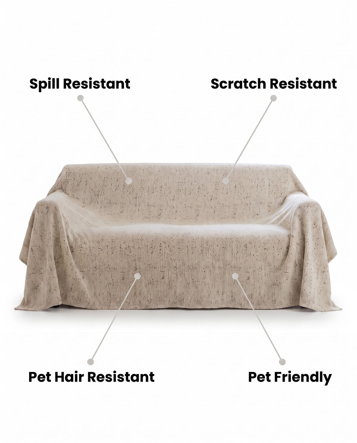 Sprinkled Speckles Sofa Cover | Spill Resistant, 71-165in