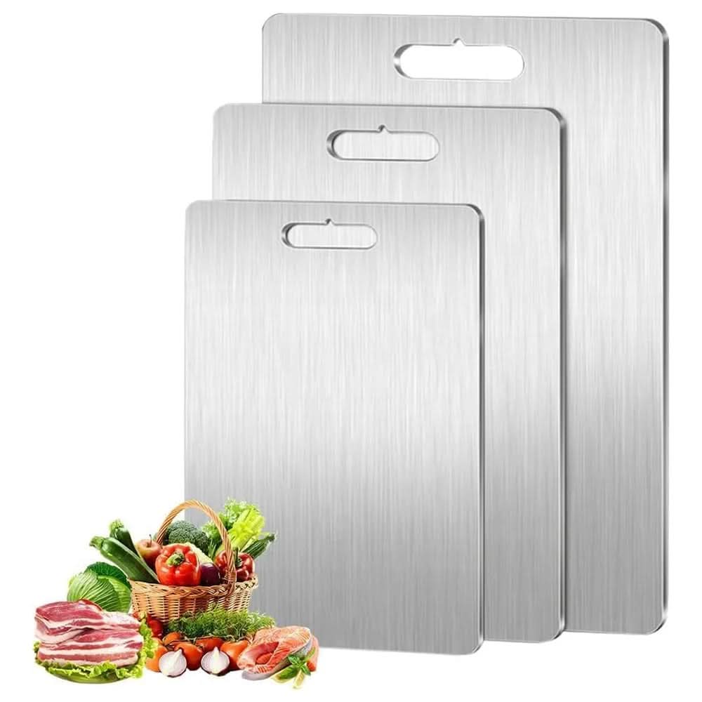 Stainless Steel Cutting Board, 0.05 in Thick, Non Porous, in Three Sizes, view 2