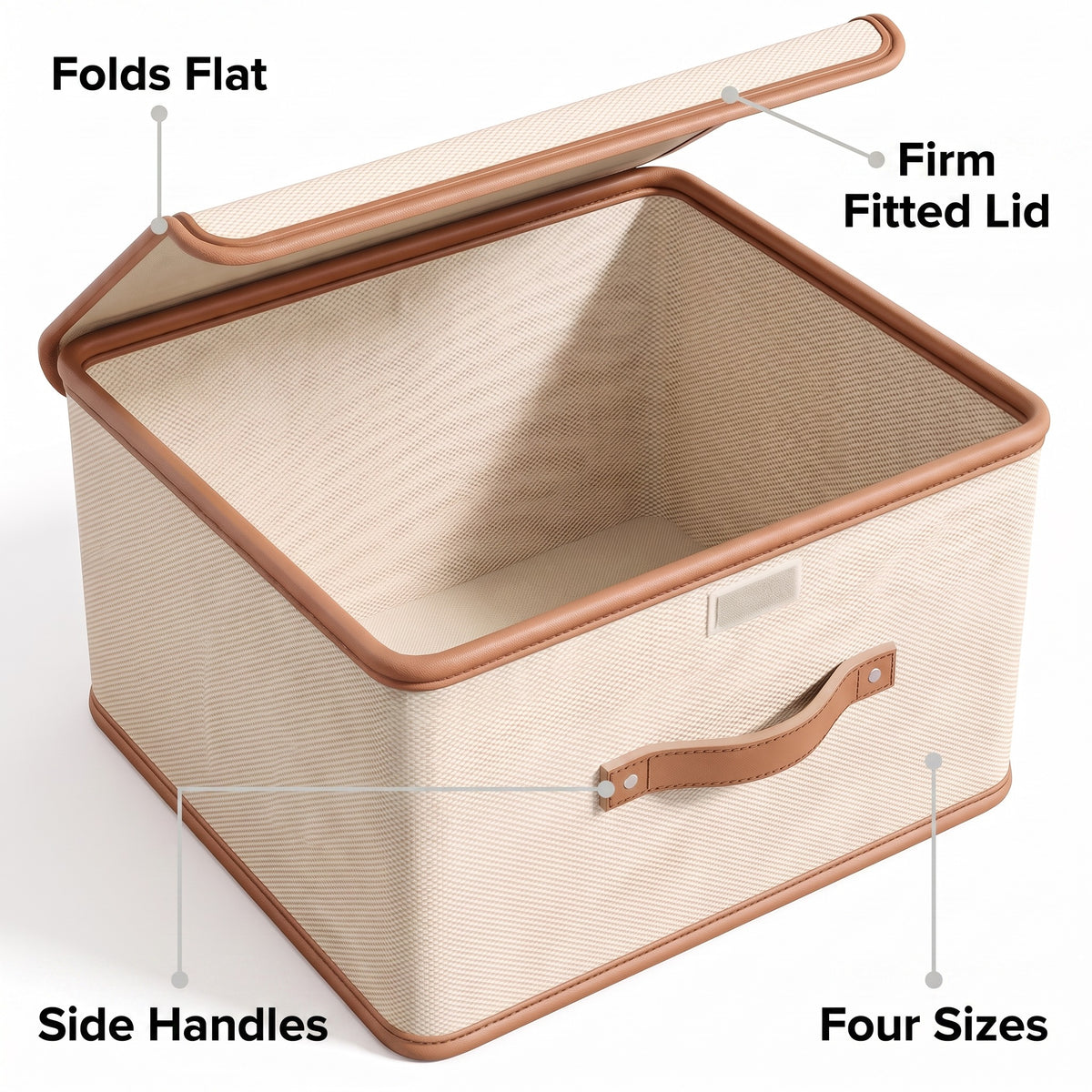 Foldable Storage Box with Lid | Handles, 4 Sizes