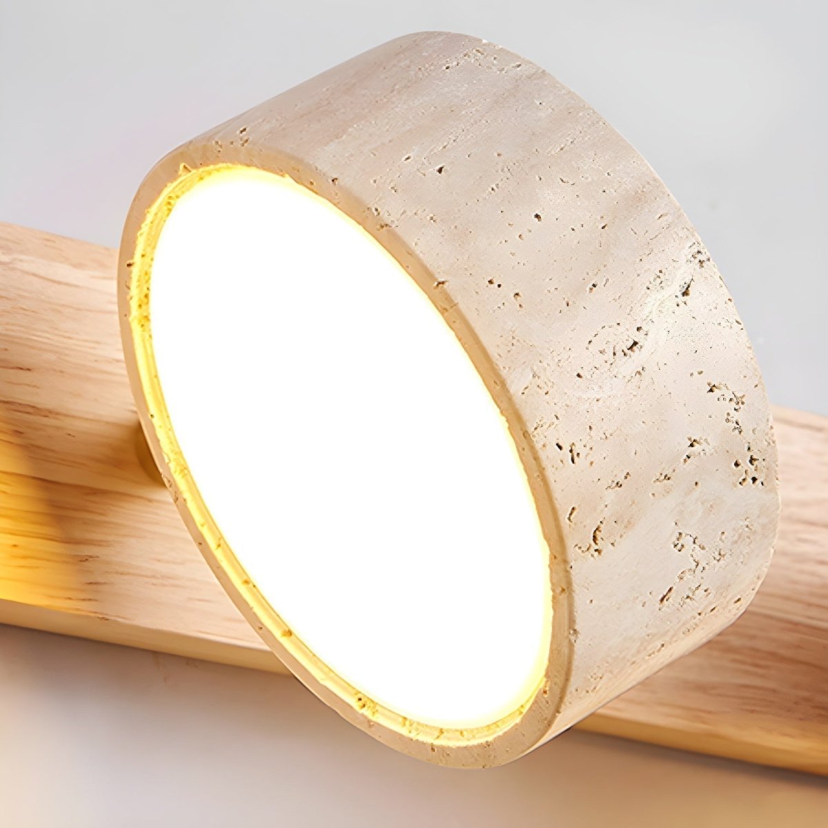 Travertine and Wood LED Wall Sconce with Indirect Up and Down Light, view 8