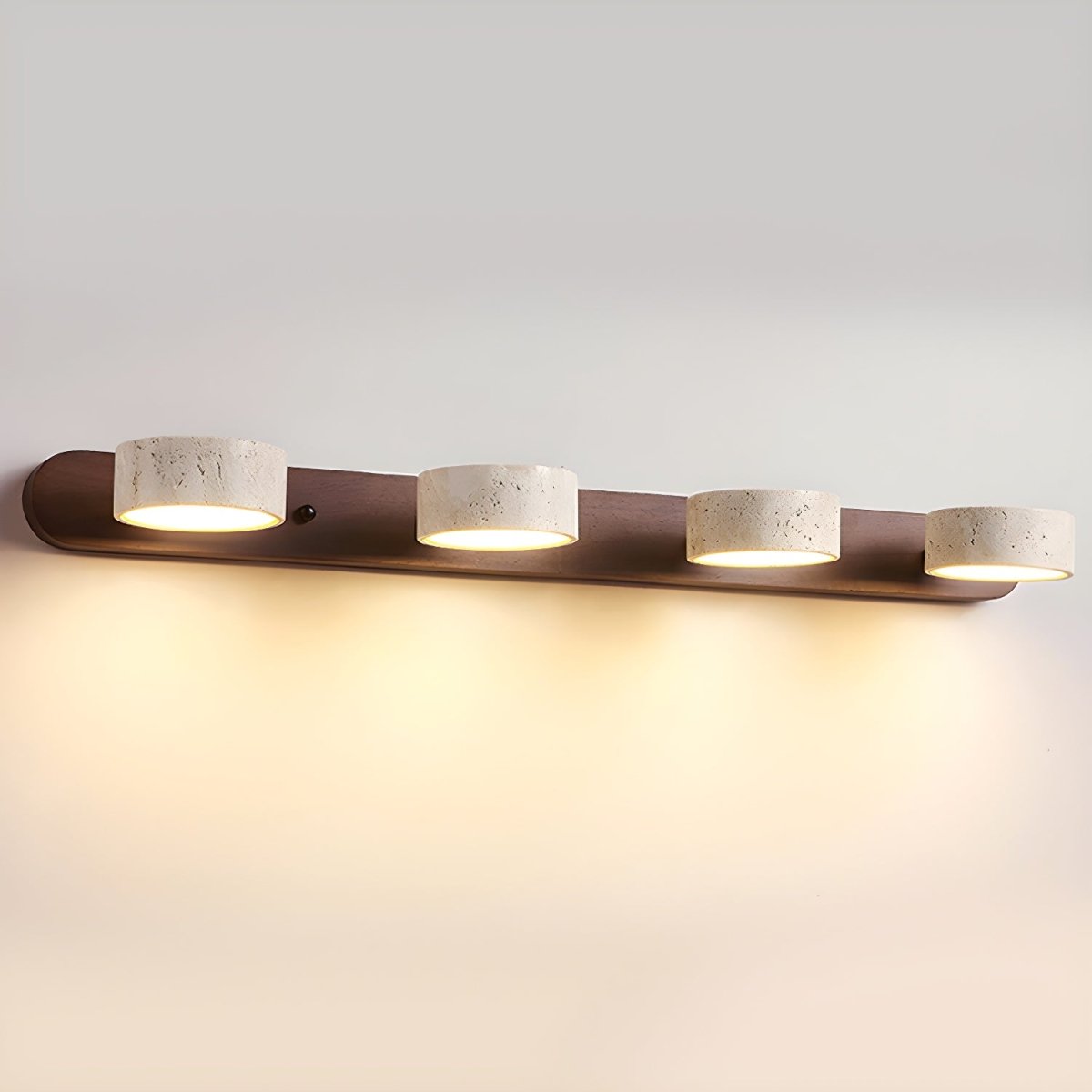 Travertine and Wood LED Wall Sconce with Indirect Up and Down Light, view 11