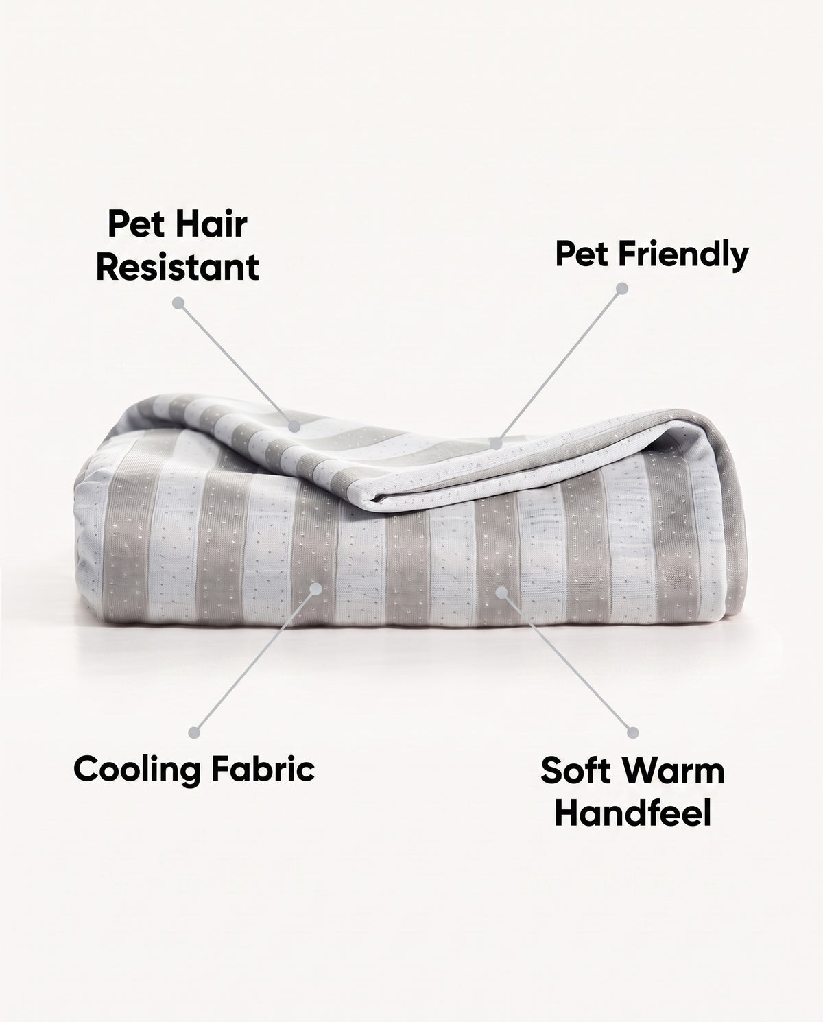Ultra Cooling Striped Blanket | Pet Hair Resistant, 59-78in