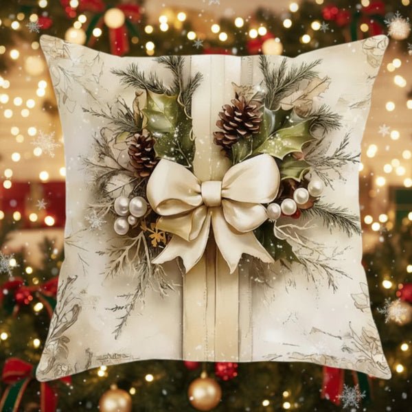 Velvet Pillow Covers with Vintage Christmas Designs, 17.7 x 17.7 Inch, view 9