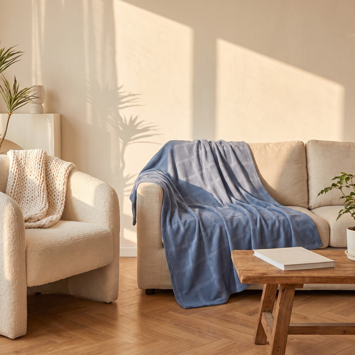Waffle Fleece Throw | Hypoallergenic, 39-91in