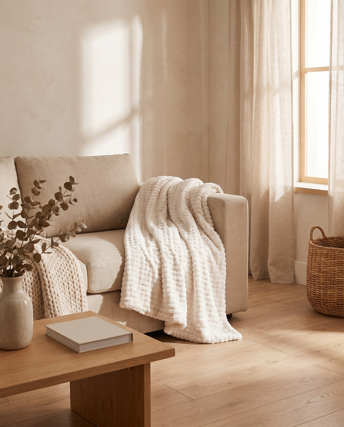 Warm Faux Fur Pillow Cover Set - Striped | Soft Warm Handfeel, 18-23in