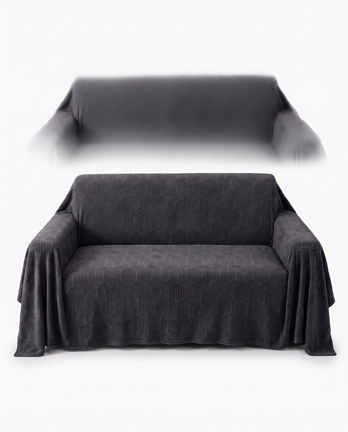 Spill-Resistant Honeycomb Jacquard Stretch Sofa Cover - Full-Cov | Scratch Resistant