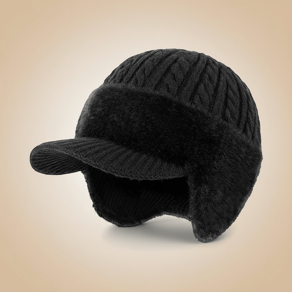 Winter Trapper Hat with Built-In Ear Flaps in Four Colors, view 4
